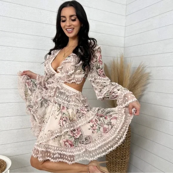 Floral Fringe Lace Bohemian Dress - Picture 2 of 6